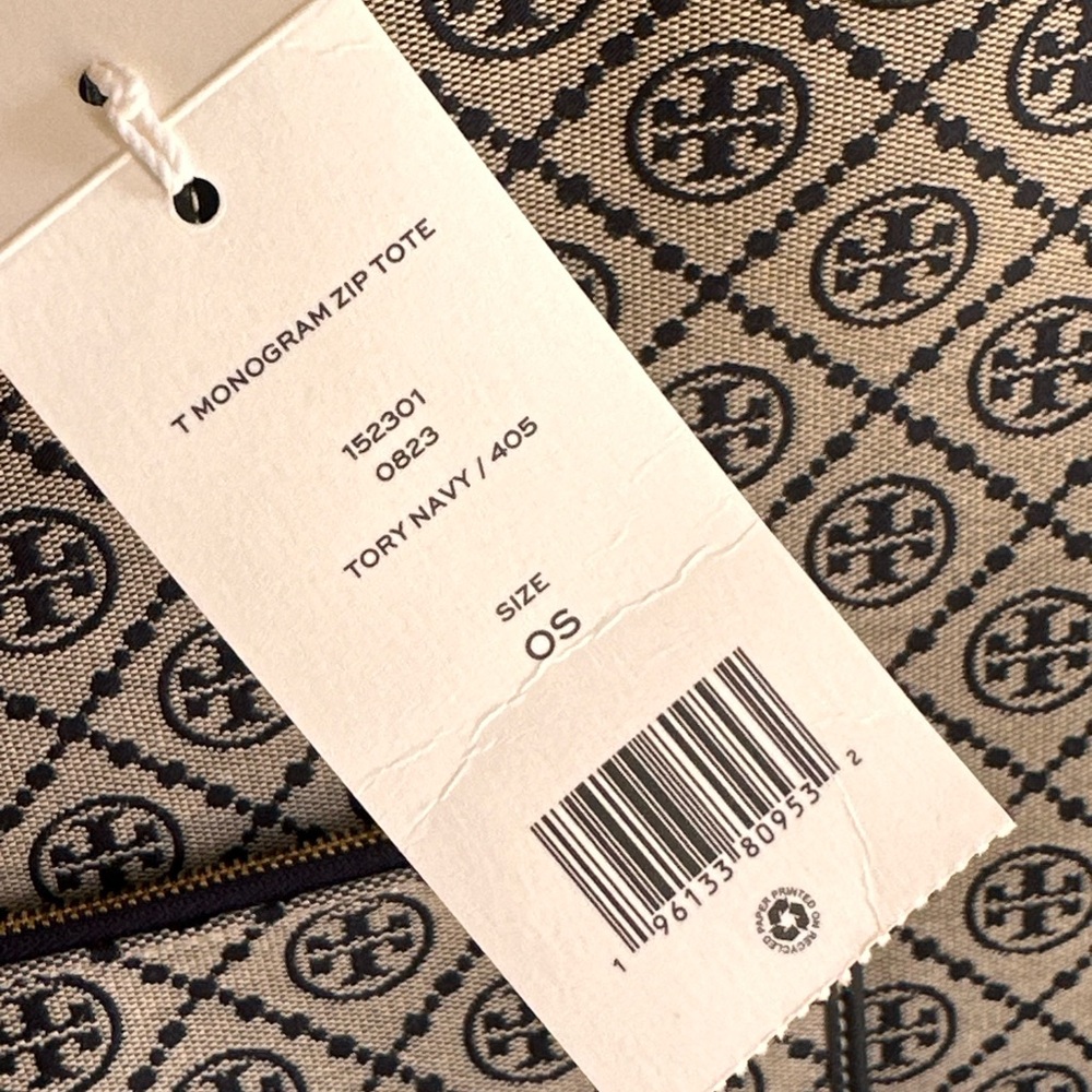 Tory Burch Black and White Geometric Tote - Picture 4 of 13